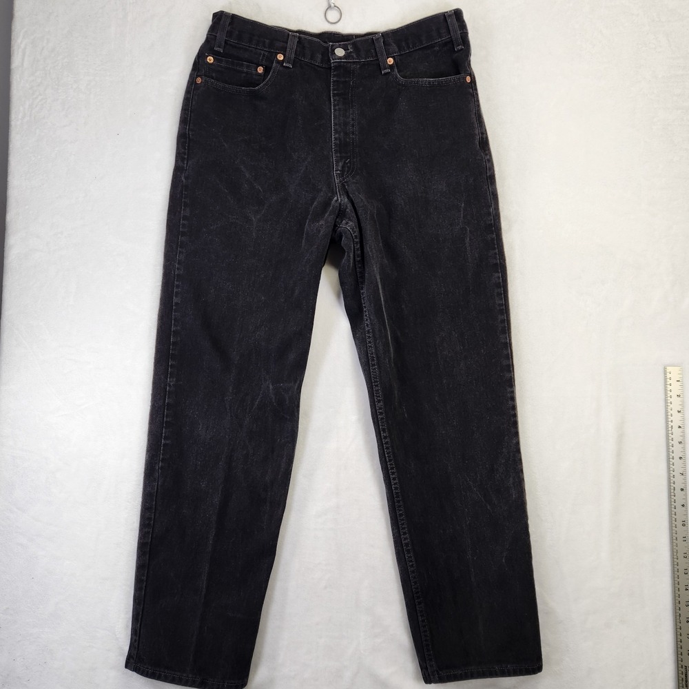Levis 550 Relaxed Fit Jeans Mens 36x32 Black Made in‎ USA Vintage